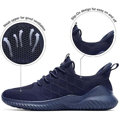 Men's Walking Running Tennis Sneakers Breathable Mesh