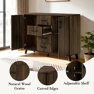 LuxenHome 47.2" W Accent Cabinet with Doors, Storage Cabinet for Living Room, Dining Room