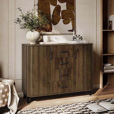 LuxenHome 47.2" W Accent Cabinet with Doors, Storage Cabinet for Living Room, Dining Room