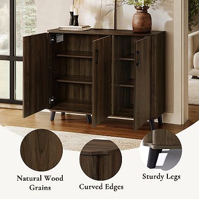 LuxenHome 45.3" W Accent Cabinet with Doors, Storage Cabinet for Living Room, Dining Room