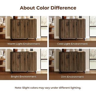 LuxenHome 45.3" W Accent Cabinet with Doors, Storage Cabinet for Living Room, Dining Room