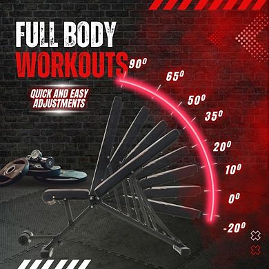 Adjustable Weight Bench Heavy-Duty Steel, 8 Backrest Positions, Foldable for Home Gym