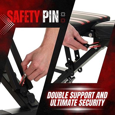 Adjustable Weight Bench Heavy-Duty Steel, 8 Backrest Positions, Foldable for Home Gym