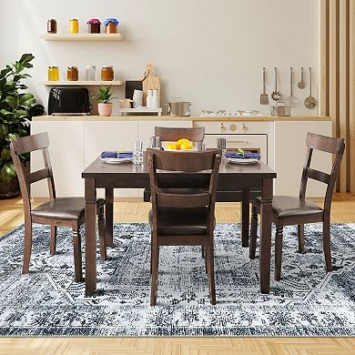 Machine Washable Vintage Distressed Floral Print Non Slip Polyester Rectangular Area Rug