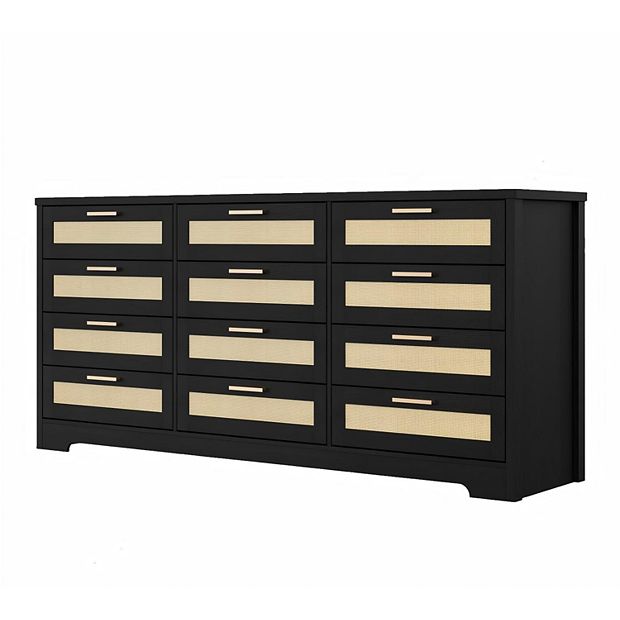 black 12 drawer dresser Simple A-Line Satin Black Long Prom Dress, Black Long Evening Dress – toptby main image 1