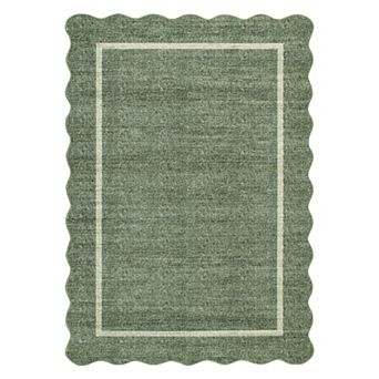 Modern Washable Low Pile Area Rug with Non-Slip Backing, Soft Non-Shedding Minimalist Mat