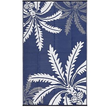 Waterproof Outdoor Rug for Patio, Reversible Modern Area Rug, Large Plastic Straw Mat