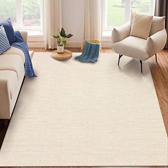 Washable Solid Runner Rug, Non-Slip Low-Pile Carpet for Hallway, Kitchen & Bathroom