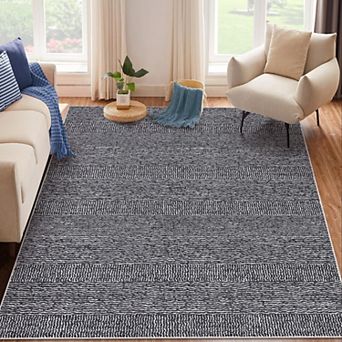 Washable Solid Runner Rug, Non-Slip Low-Pile Carpet for Hallway, Kitchen & Bathroom