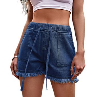 Women Casual Lightweight Drawstring Shorts with Pocket