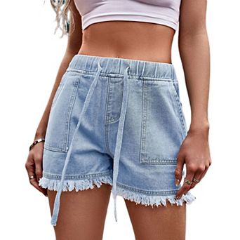 Women Casual Lightweight Drawstring Shorts with Pocket