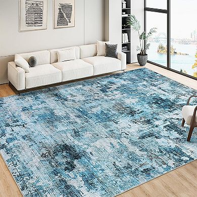 Multi Print Washable Kitchen Runner Non-Slip Soft Hallway Rug Runner Faux Wool Carpet