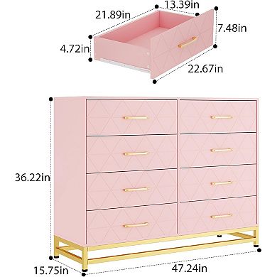 8-drawer storage chest with soft-close, anti-tip. Saves space in bedroom or closet.