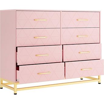 8-drawer storage chest with soft-close, anti-tip. Saves space in bedroom or closet.