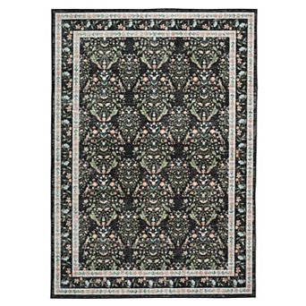 Washable Soft Area Rug, Distressed Vintage Non-Slip Low-Pile Carpet for Home Decor