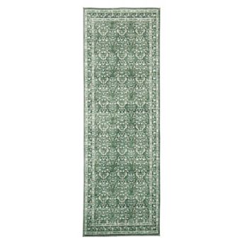 Washable Soft Area Rug, Distressed Vintage Non-Slip Low-Pile Carpet for Home Decor