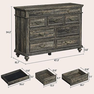 Rustic farmhouse chest: 9-drawer wood dresser perfect for storage & organization.