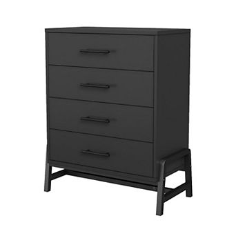 38.6" Tall 4-Drawer Dresser. A Freestanding Wood Storage Chest for Living Room, Bedroom, Entryway.