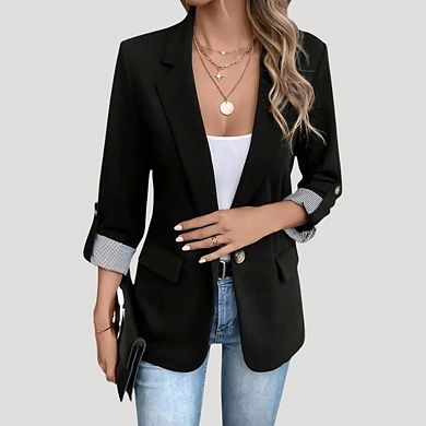 Women Casual Open Front Long Sleeve Work Office Suit Dressy Lightweight Y2K Jackets Outfits