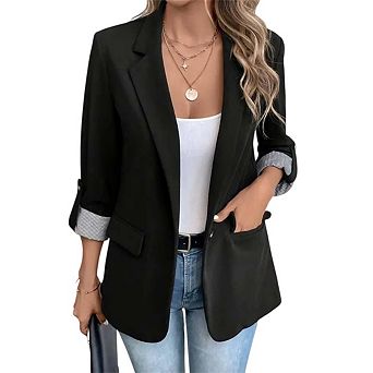 Women Casual Open Front Long Sleeve Work Office Suit Dressy Lightweight Y2K Jackets Outfits