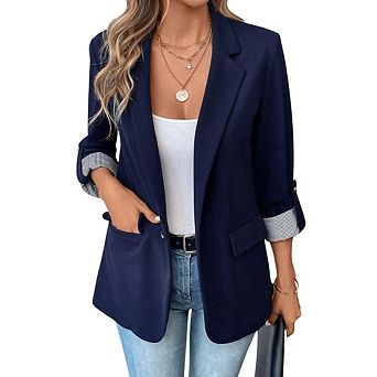 Women Casual Open Front Long Sleeve Work Office Suit Dressy Lightweight Y2K Jackets Outfits
