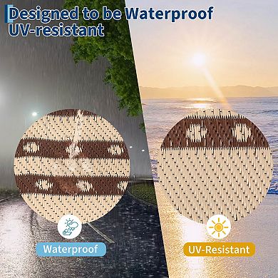 Outdoor Rug Waterproof for Patio, Reversible Modern Area Rug, Large Plastic Straw Mat for Camping
