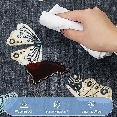 Butterfly Area Rug, No Slip Washable, Modern Butterfly Pattern Area Rug