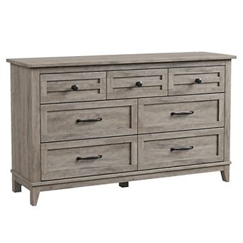 54" Wide 7-Drawer Freestanding Dresser. A Wooden Storage Chest for Living Room, Bedroom