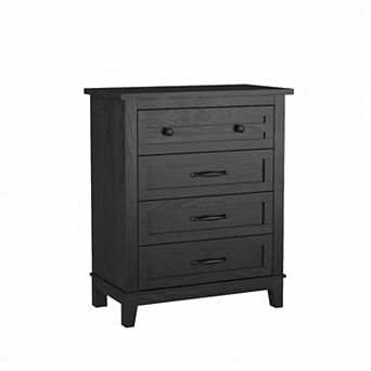 Vertical 4-Drawer Wood Chest: 34.8" Tall with Large Storage. A Freestanding Organizer for Any Room.