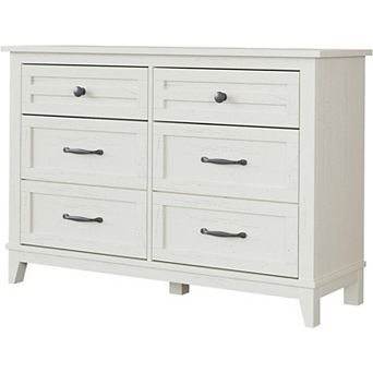Tall Vertical 6-Drawer Wooden Chest. Freestanding Large Storage for Living Room, Bedroom.