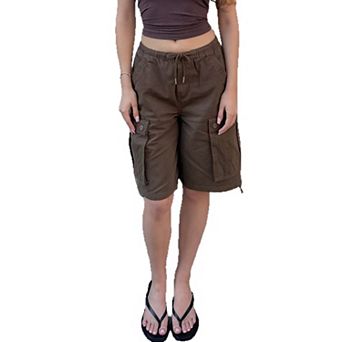 Women's Multi-Pocket Cargo Shorts Relaxed Fit Mid-Thigh Utility Shorts