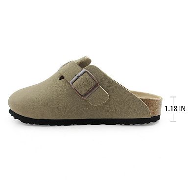 Women’s Buckle Strap Cork Footbed Mule Clogs Sandals