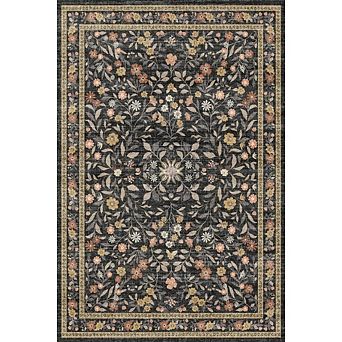 Floral Area Rugs for Living Room Washable Rug Non Slip Ultra Thin Boho Flower Indoor