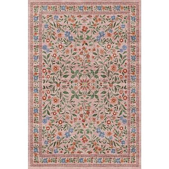 Floral Area Rugs for Living Room Washable Rug Non Slip Ultra Thin Boho Flower Indoor