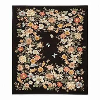 Floral Area Rug,Non Slip,Washable,Low Pile,Ultra-Thin Carpet