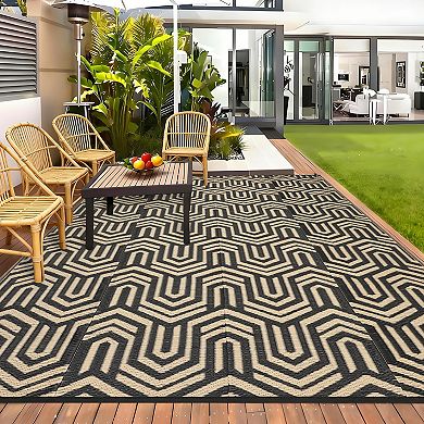 Outdoor Rug, Reversible Patio Mat Waterproof, Plastic Straw Area Rug for Patio, Deck, Balcony