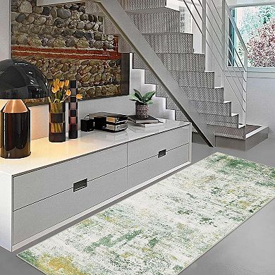 Large Washable Area Rug Indoor Low Pile Carpet Area Rugs Non Slip Stain Resistant