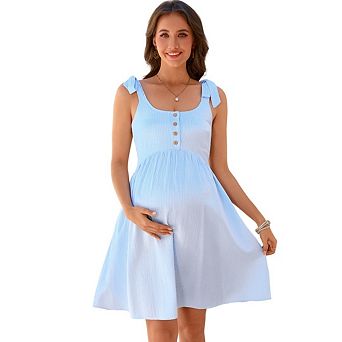 Women's Sleeveless Maternity Dress Summer Casual Swing Dress for Daily Wearing Or Baby Shower