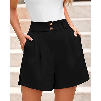 Women's High Waisted Casual Shorts with Practical Side Pockets