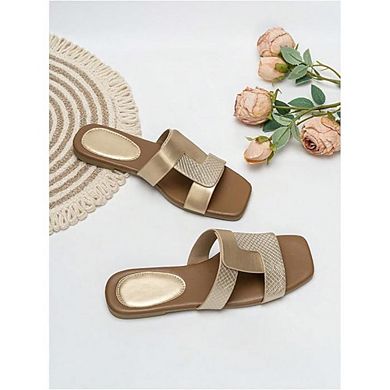 Women's Criss-Cross Leather Dressy Flat Sandals