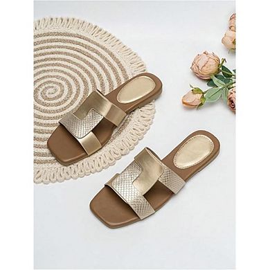 Women's Criss-Cross Leather Dressy Flat Sandals