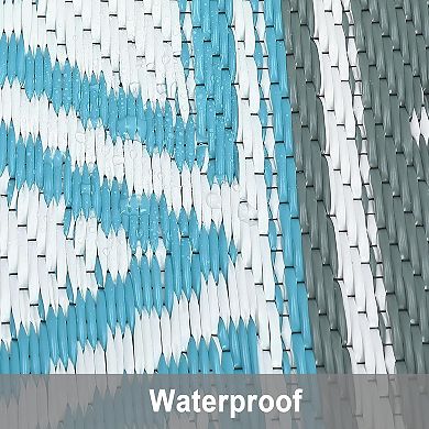 Outdoor Patio Rug Waterproof Plastic Straw Rug, Reversible UV Resistant,Foldable Camping Carpet