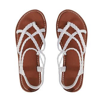Women's Braided Ankle Strap Flat Sandals