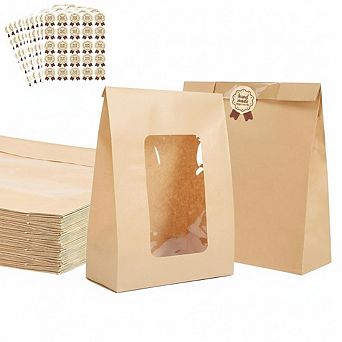 250 Packs Bread Bags with Window Bakery Bags for Homemade Bread