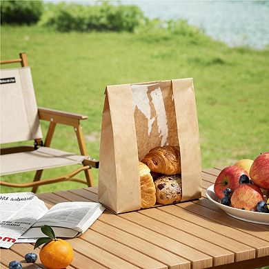 250 Packs Bread Bags with Window Bakery Bags for Homemade Bread