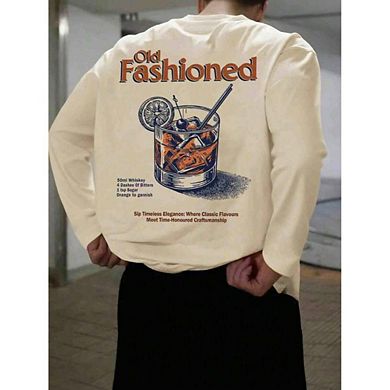 Slogan & Figure Print Long Sleeve T-Shirt