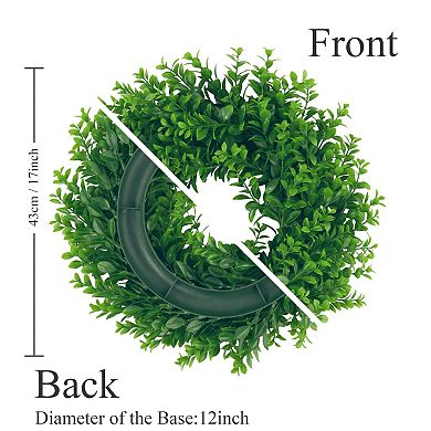17in Artificial Spring Summer Greenery Wreath for Door Wall Window