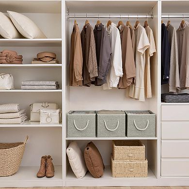 Fabric Storage Bins Shelf Basket Closet Organizer