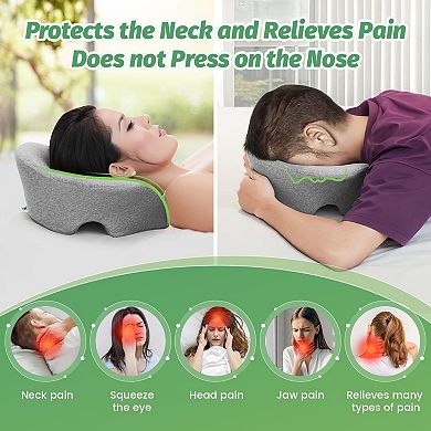 Face Down Pillow Massage Headrest Memory Foam Dual Holes