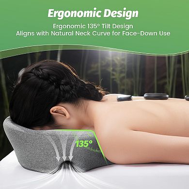 Face Down Pillow Massage Headrest Memory Foam Dual Holes